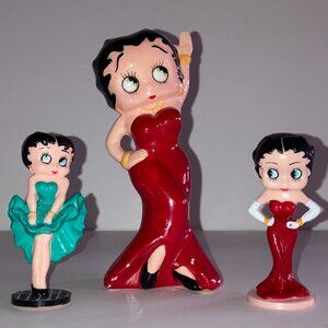 RARE 1990s Vintage Betty Boop Vandor Ceramic PVC Doll Figurines Collectible Lot